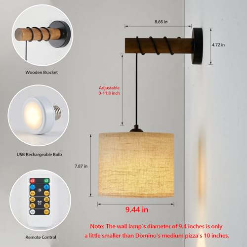 Rechargeable Battery Operated Wall Sconces Set of 2 (2 Count)