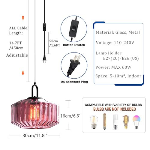 Vintage Plug in Pendant Light