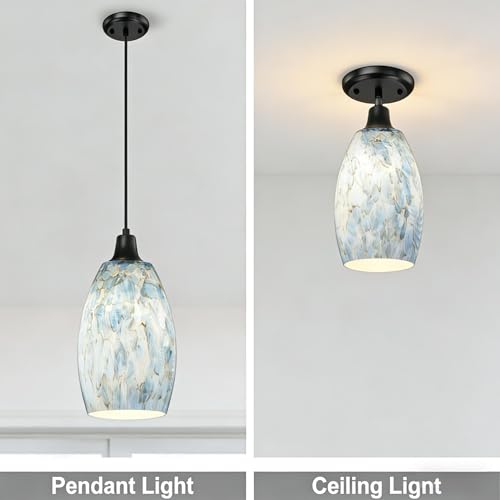 Glass Pendant Lamp Shade Replacement 7.64"H