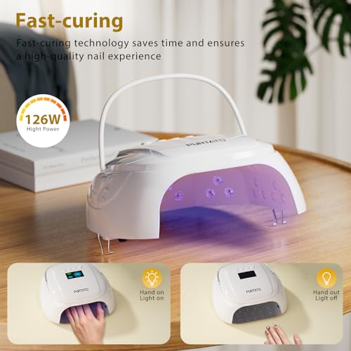 126W Cordless Rechargeable UV LED Nail Lamp with Large Space