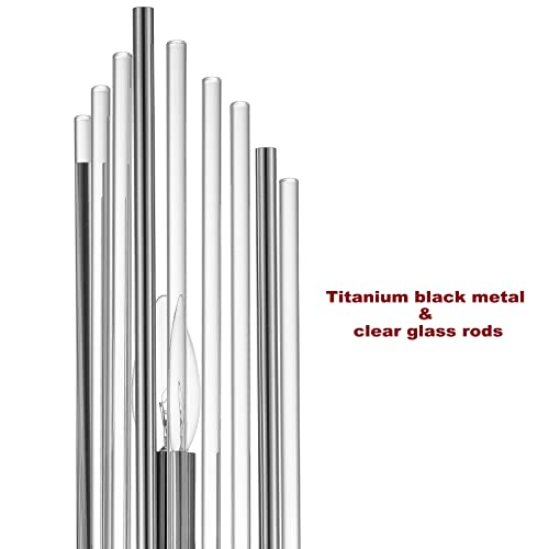 2 Light Modern Wall Sconce Black Clear Glass Crystal Vanity Light (2 Count)