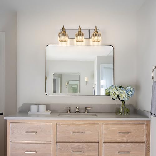 Crystal Bathroom Vanity Light Gold Chrome 3