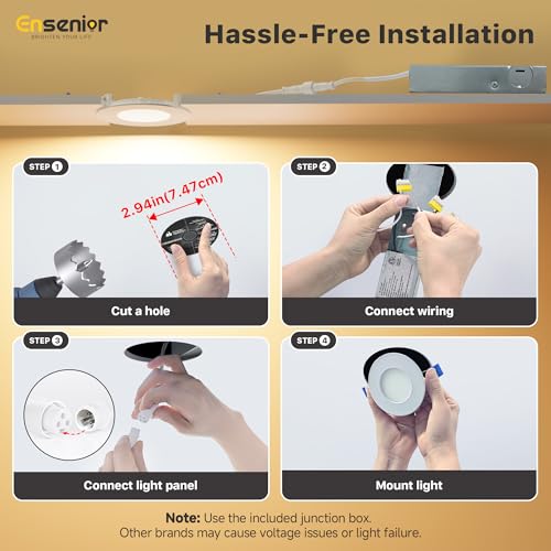 12 Pack 3 Inch LED Recessed Ceiling Light (12 Count)