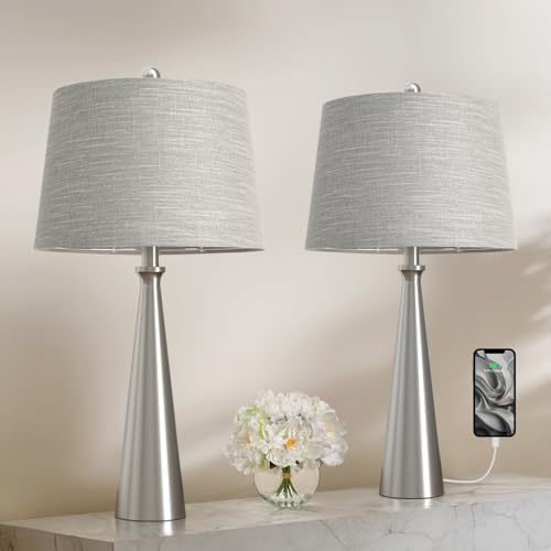 25.75" Modern Table Lamp for Bedroom Set of 2 (2 Count)