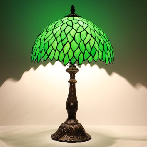 Tiffany Table Lamp Stained Glass Bedside Reading Light W12H19 inch