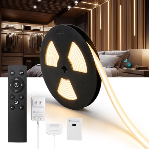 16.4ft 24V Smart Silicone LED Strip Lights Wood Slat Wall Recessed (Smart Control)