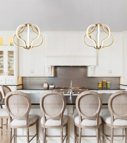 Modern Gold LED Chandelier with Remote Control (8 Count)