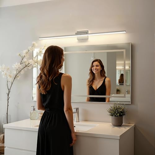 47.3 Inch Vanity Light Bar Over Mirror Nickel Rotatable 3CCT