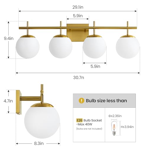 Bathroom Light Fixtures (4 Count)