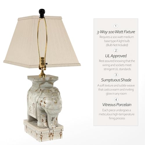 22" Ivory Elephant Lamp