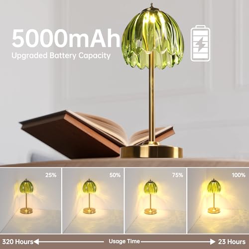 Set of 2 Tulip Table Lamp with 5000mAh Battery & Touch Control (2 Count)