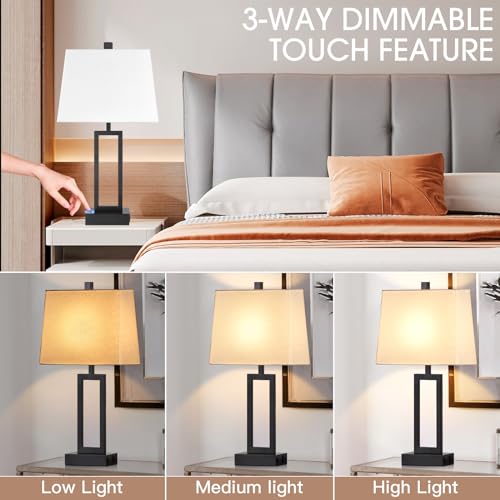 23.5" Touch Control Table Lamps Set of 2 (2 Count)