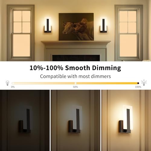 Modern LED Wall Sconce Dimmable Wall Mounted Lamp Set of 2 (2 Count)