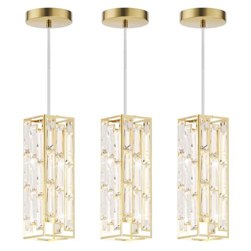 Modern 1 Light Crystal Pendant Light Kitchen Island (3 Count)