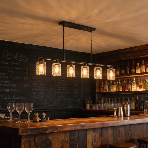 6 Light 45" Wide Dining Room Light Fixture