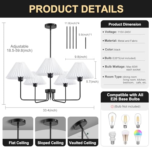 Farmhouse Black Chandelier
