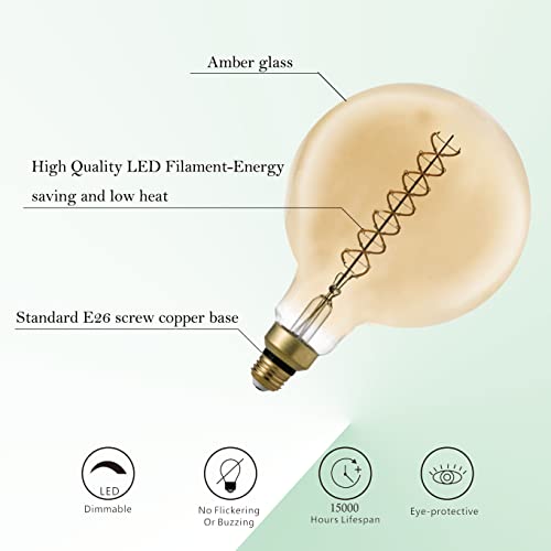 G200 Oversized LED Edison Light Bulb Dimmable 8W 450lm E26 2200K 1PC