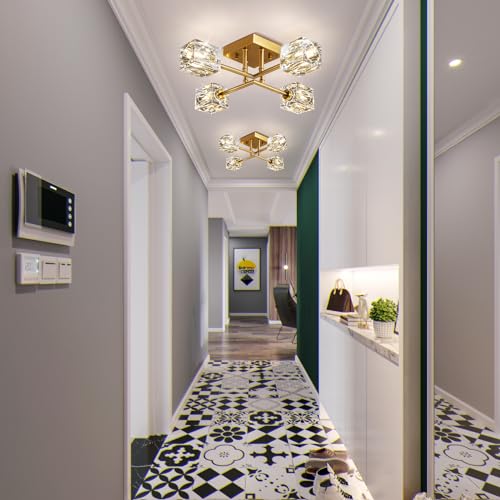 Gold Modern Sputnik Chandelier Ceiling Light Fixtures