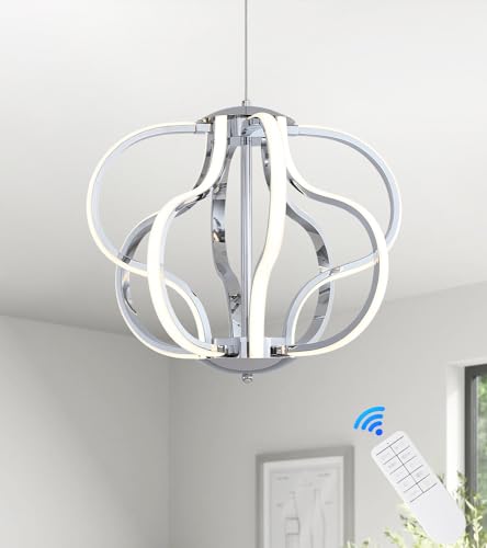 Modern Chrome LED Chandelier with Remote Control