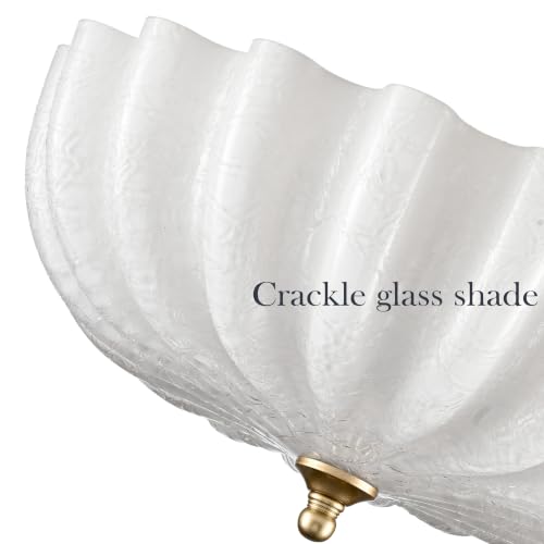 Modern Gold Milky Crackle Glass Semi Flush Mount Ceiling Light