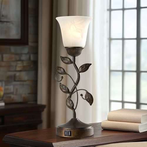 Set of 2 Touch Farmhouse Bedroom Table Lamps 2 USB C+A (2 Count)