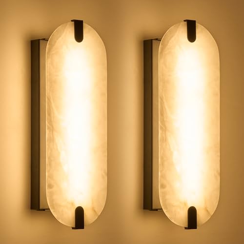 14.2 inch Alabaster Wall Sconces (2 Count)