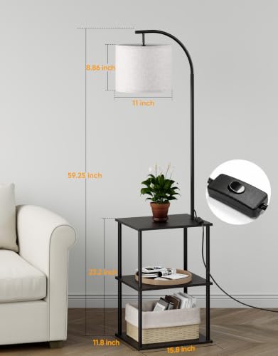 Floor Lamp with Table 2 (Black)