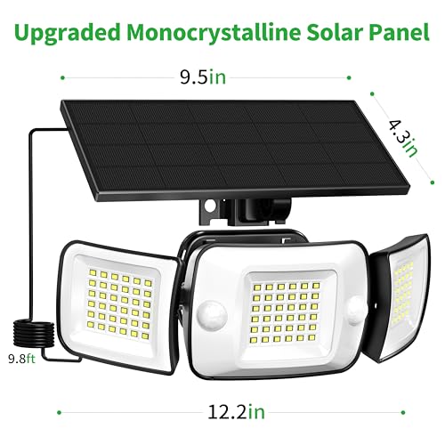 Solar Flood Lights Outdoor Waterproof 1200LM Dual Motion Sensor (2 Count)