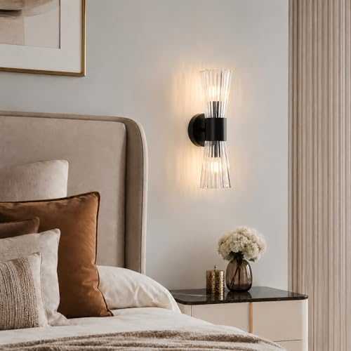Black Glass Wall Sconce Light