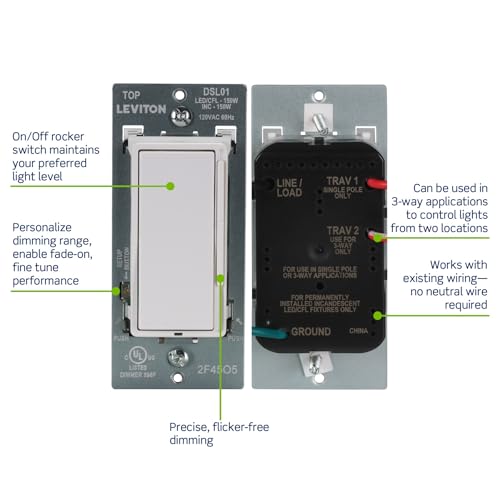 Decora Slide LED Advanced Dimmer Switch for 150W Dimmable LED