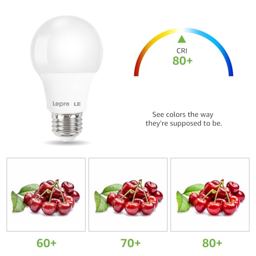 A19 E26 LED Light Bulbs 9W 800 Lumens Daylight White 5000K 10 Pack (10 Count)