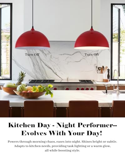 Red Pendant Lights Kitchen Island 2 Pack