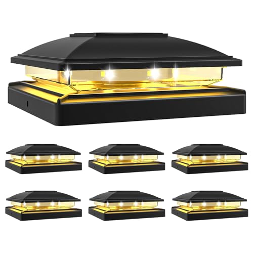 Black Solar Post Cap Lights (6 Count)