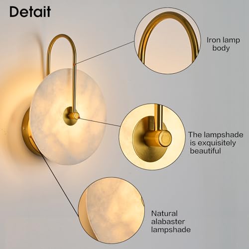 Round Alabaster Wall Sconce