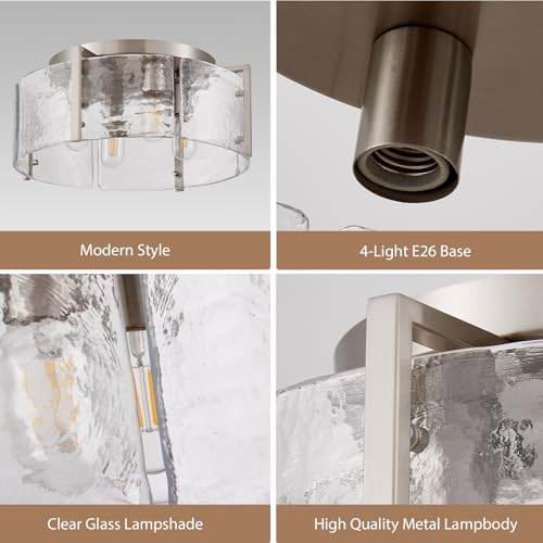 17.3“ Semi Flush Mount Ceiling Light Fixture Brushed Nickel 4