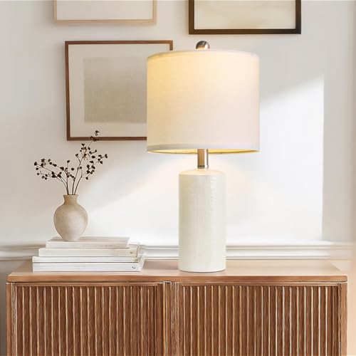 Small Table Lamps Set of 2 for Living Room 20.25" White Lamps Bedside Lamps (2 Count)