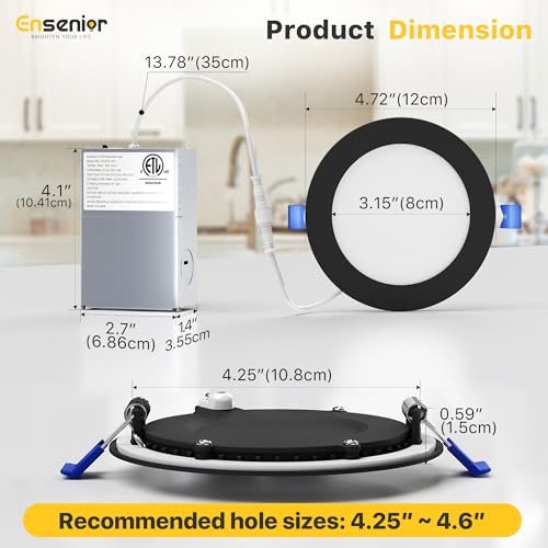12 Pack 4 Inch LED Recessed Ceiling Light (12 Count)