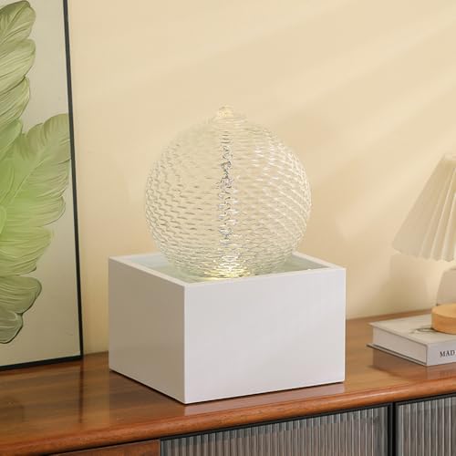 Indoor Water Feature Tabletop Ceramic Fountain Home Kitchen Office Decoration Modern Design Style