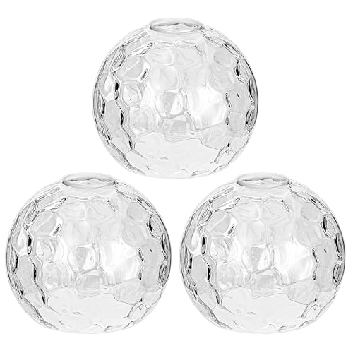 3 Pack Clear Hammered Globe Glass Shade (3 Count)