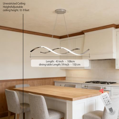 Chrome Dimmable Chandelier Over Tables