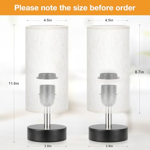 Table Lamps Set of 2（Cream Shade (2 Count)