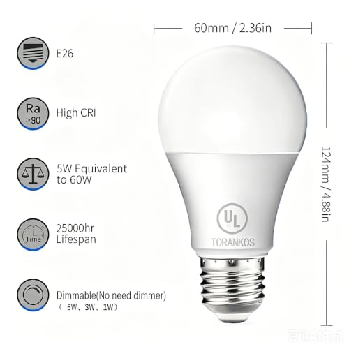 2 Pack Dimmable Dim Light Bulbs E26 (2 Count)