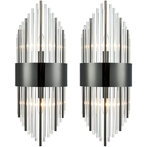 Modern 2 Light Crystal Wall Sconces Set of Two (2 Count)