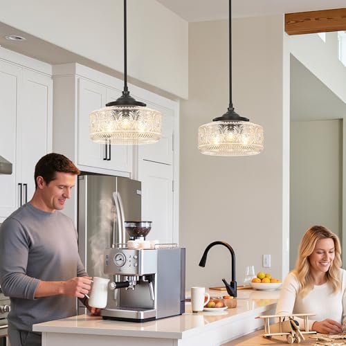 Black 3 Light Pendant Lights Kitchen Island Adjustable Hanging Sink Light
