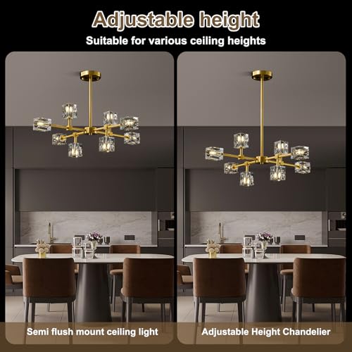 Modern Sputnik Gold Chandelier