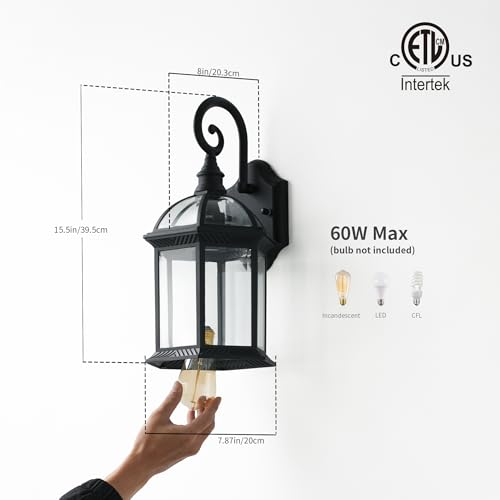 15.5" Outdoor Porch Sconce Lights (2 Count)
