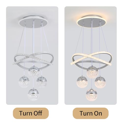Modern LED Silvery Chandeliers