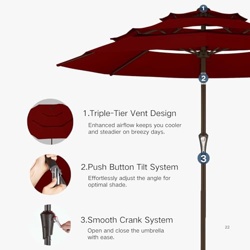 9ft 3 Tier Patio Umbrella