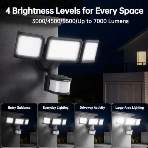LED Security Light 240° Dual PIR 100 FT Motion Sensor Outdoor