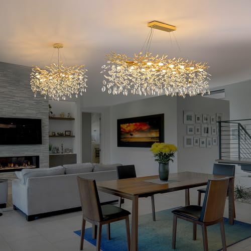 Modern Rectangle Crystal Tree Branch Chandelier